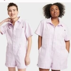 NWT Target Pride Unisex Romper Lavender Rainbow Pocket